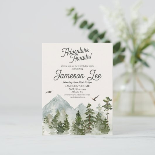 Bos bos feest uitnodiging (Staand voorkant)