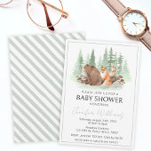 Bos bos groen baby shower uitnodiging