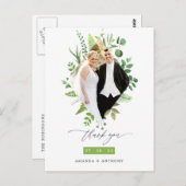 Bos bos groene bruiloftsfoto bedankt briefkaart (Voorkant / Achterkant)