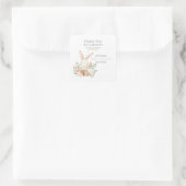 Bos bos konijn bloem groen vierkante sticker (Tas)