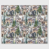 bos bos pack van wolven cadeaupapier (Vlak)