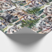 bos bos pack van wolven cadeaupapier (Hoek)