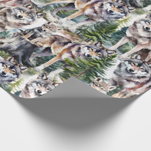 bos bos pack van wolven cadeaupapier (Hoek)