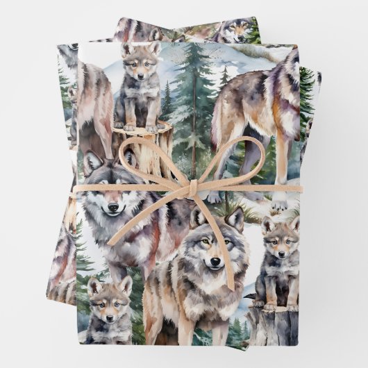 bos bos pack van wolven inpakpapier vel (In situ)