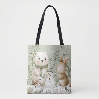 Bos bosbeer Bunny Sneeuwpop Tote Bag