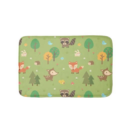 Bos bosdier patroon kinderkamer decor badmat (Voorkant)
