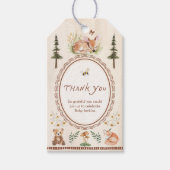 Bos bosgrond baby shower bedankt cadeaulabel (Voorkant)