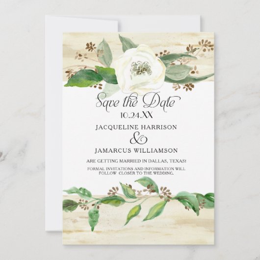 Bos Bosgrond Blad BOHO Foto Bewaar de Datum Save The Date (Voorkant)