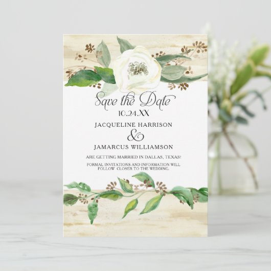 Bos Bosgrond Blad BOHO Foto Sla de Datum Op Save The Date (Staand voorkant)