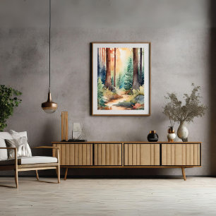 Bos bosrijk in Waterverf Poster