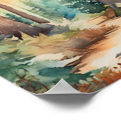 Bos bosrijk in Waterverf Poster (Hoek)