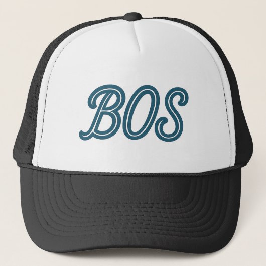 BOS Boston Airport Code – Retro Reizen & Luchtvaar Trucker Pet (Voorkant)