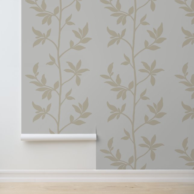 Bos Bries Silhouet L minimal beige takken Behang (Applicatie)