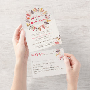 Bos Bruidsbloemen Huwelijk Paddenstoel All In One Uitnodiging