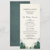 Bos bruiloft ceremonie programma dennenbomen winte (Voorkant / Achterkant)