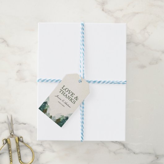 Bos bruiloft gunst cadeau Labels dennenboom avontu Cadeaulabel (Met Touw)