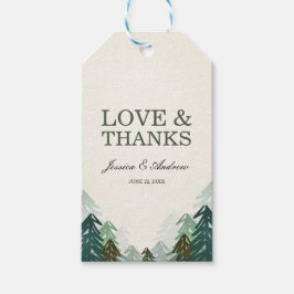 Bos bruiloft gunst cadeau Labels dennenboom avontu Cadeaulabel