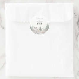 Bos Bruiloft Ronde Sticker