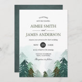 Bos bruiloft uitnodiging Winter rustieke Bossen Pi (Voorkant / Achterkant)