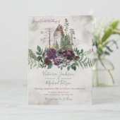 Bos Bruiloft uitnodigingen met waterverf bos (Staand voorkant)