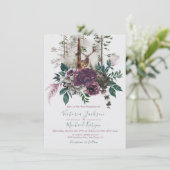 Bos Bruiloftsuitnodigingen met waterverf Kaart (Staand voorkant)