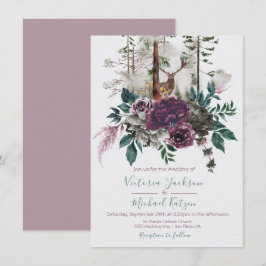 Bos Bruiloftsuitnodigingen met waterverf Kaart