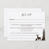 Bos Bruine Kraft Aangepaste Trouw RSVP Kaart (Voorkant / Achterkant)