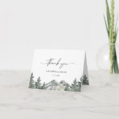 Bos Buiten Outdoor Berg Thema Trouw Dank Je Kaart (Voorkant)