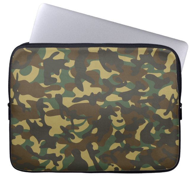 Bos camouflage  laptop sleeve (Voorkant)