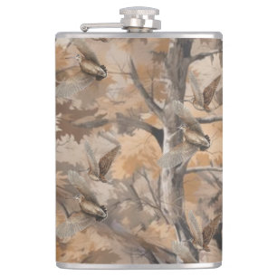 Bos camouflage met Houtsnip Heupfles