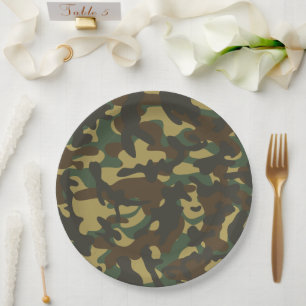 Bos camouflage papieren bordje
