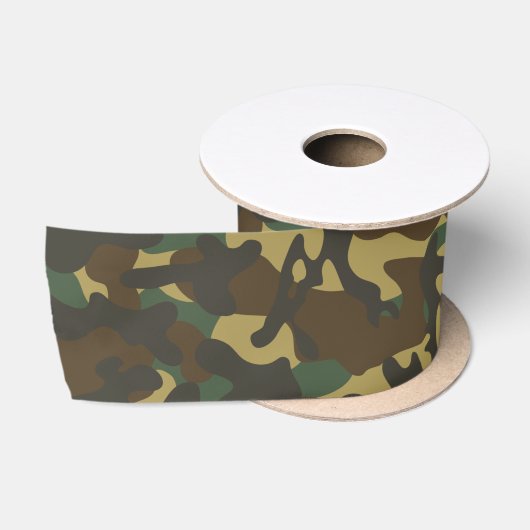 Bos camouflage  satijnen lint (Spoel)