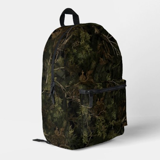 Bos camouflagepatroon bedrukte rugzak (Achterkant Hoek Links)