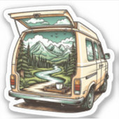 Bos Camper Van Vinyl Sticker | Camping Sticker (Voorkant)