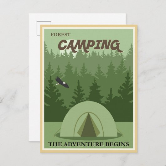 Bos camping briefkaart (Voorkant / Achterkant)
