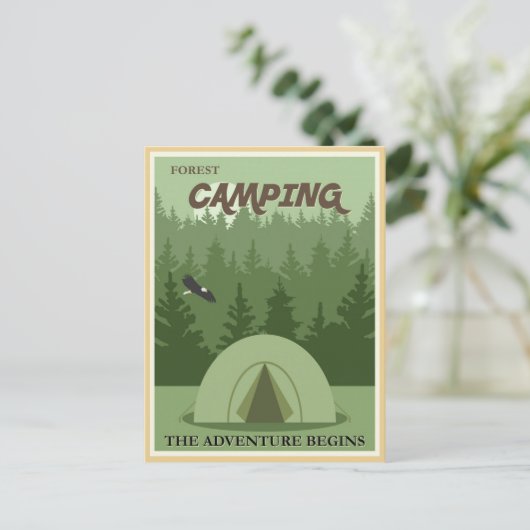  Bos camping briefkaart (Staand voorkant)