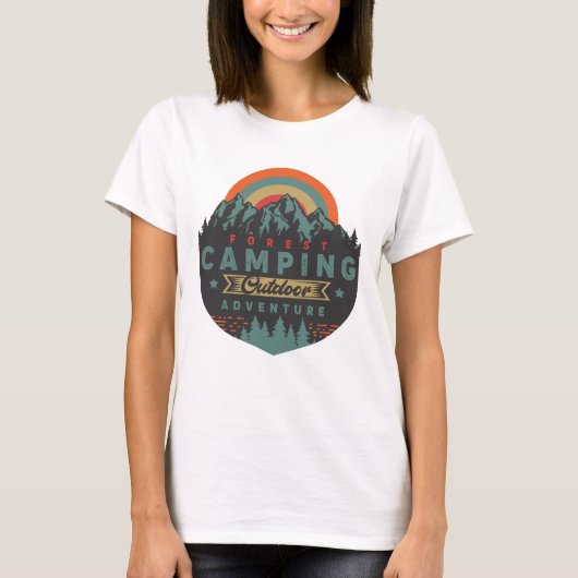 Bos Camping Outdoor Avontuur T-shirt (Voorkant)