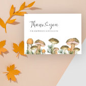 Bos champignons baby shower dank u kaart