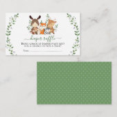 Bos Chic groen Bos Dier Luier Raffle Informatiekaartje (Voorkant / Achterkant)