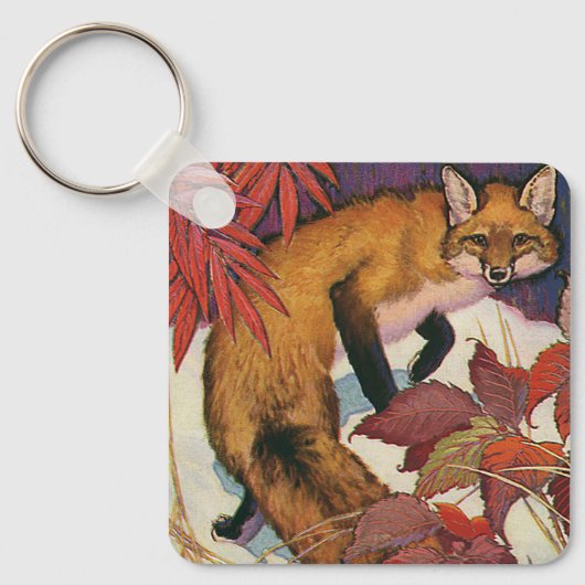 bos Creatures Red Fox Wilde Dier Sleutelhanger (Voorkant)