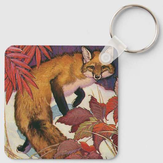bos Creatures Red Fox Wilde Dier Sleutelhanger (Achterkant)