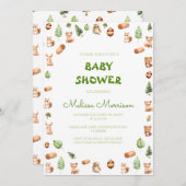 Bos Creatures rustiek Baby shower Kaart (Voorkant / Achterkant)