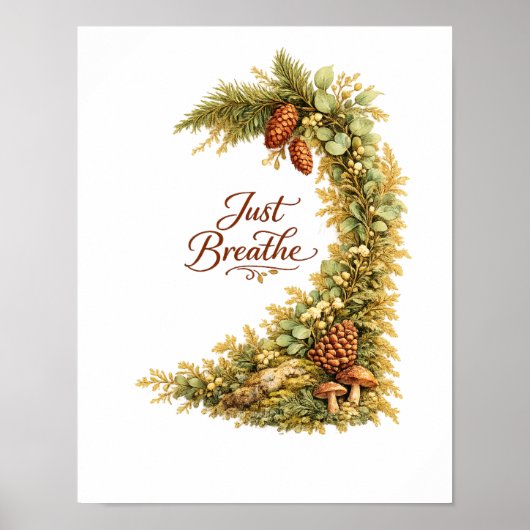 Bos Dennenappel Botanische Muurposter Poster (Voorkant)