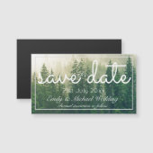 Bos dennenbomen Save The Date Magnetische Huwelijk (Voorkant / Achterkant)