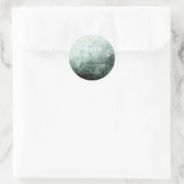Bos, dennenbomen, slingerlichtjes groen ronde sticker (Tas)