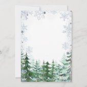 Bos dennenboom koud buiten Baby shower Kaart (Achterkant)