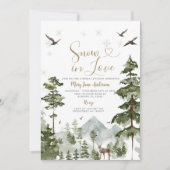 Bos dennenboom Sneeuw in Liefde Winter Vrijgezelle Kaart (Voorkant)