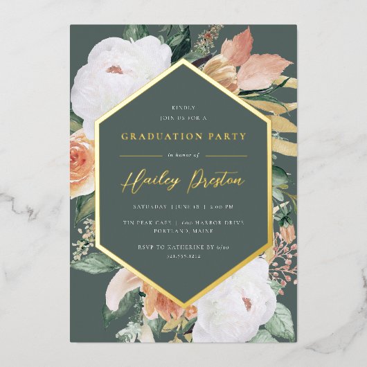 Bos | Desert Floral Gradual Party Folie Uitnodiging (Voorkant)