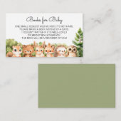 Bos Dieren Baby Jongen Douche Boek Aanvraag Informatiekaartje (Voorkant / Achterkant)