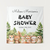 Bos Dieren Baby Jongen Douche Party Fotoshoot Wandkleed (Voorkant)